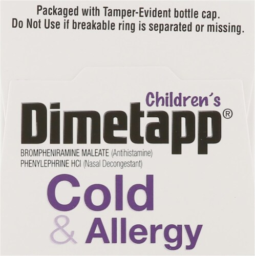 Dimetapp® Children's Grape Flavor Cold & Allergy Liquid Medicine Perspective: top