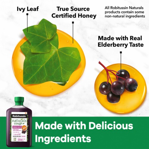 Robitussin Naturals Cough + Sleep Dietary Supplement Cough Relief and Sleep Syrup Perspective: top