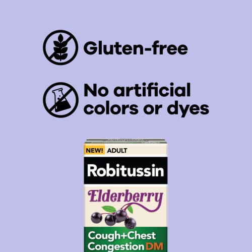 Robitussin Maximum Strength Elderberry Cough Suppressant for Adults Perspective: top