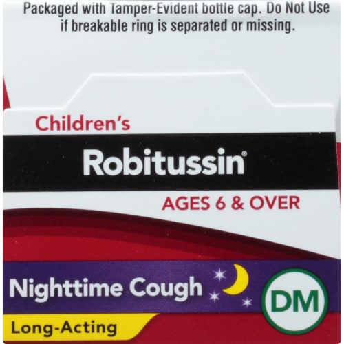 Robitussin Children's DM Fruit Punch Flavor Nighttime Cough Relief Liquid Perspective: top