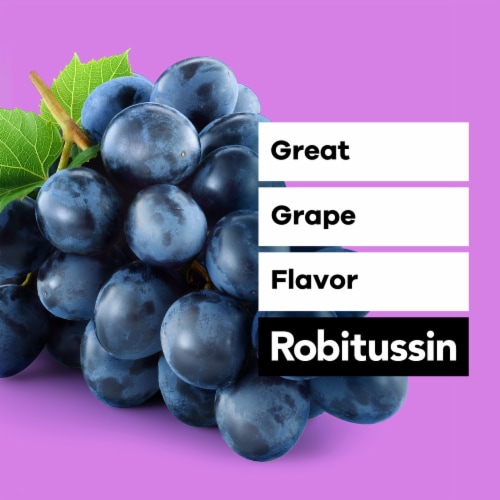 Children's Robitussin DM, Cough and Chest Congestion Relief, Dextromethorphan, Grape Flavor Syrup Perspective: top