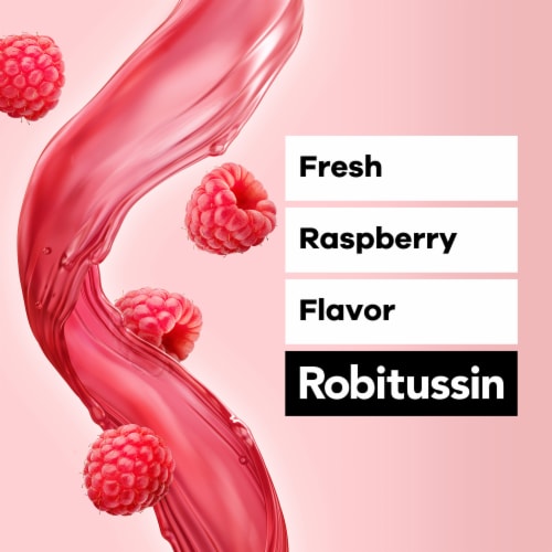 Robitussin DM Max Cough plus Chest Congestion Relief, Dextromethorphan, Raspberry Flavor Syrup Perspective: top
