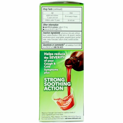 Robitussin Severe Nighttime Cough Cold + Flu Liquid Maximum Strength Medicine Perspective: top