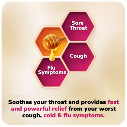 Robitussin Honey Severe Cough & Sore Throat & Flu Max Day Syrup Perspective: top