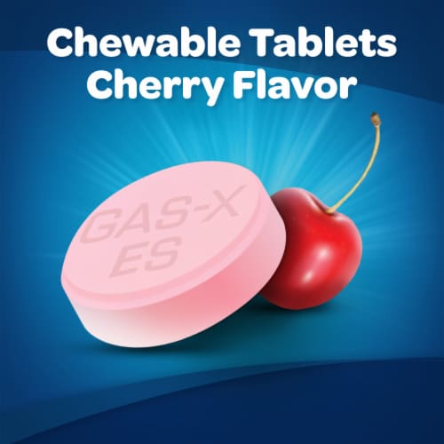 Gas-X Extra Strength Chewable Gas Relief Tablets with Simethicone 125 mg Cherry Perspective: top