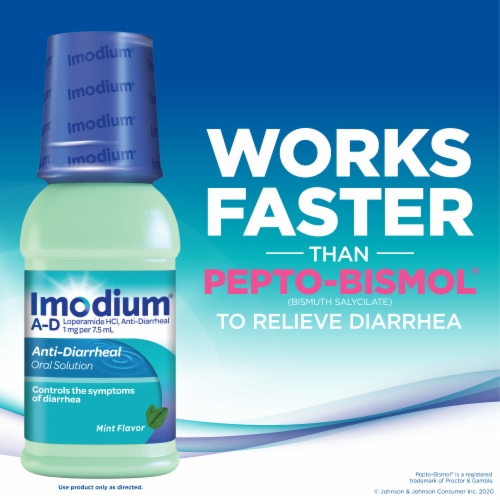Imodium A-D Liquid Anti-Diarrheal Medicine, Mint Flavor Perspective: top