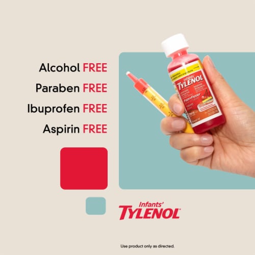 Infants' Tylenol Acetaminophen Medicine Cherry Liquid Oral Suspension Perspective: top