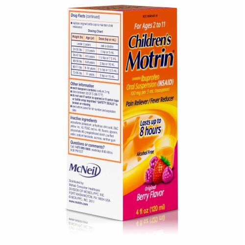 Children's Motrin IBuprofen Kids Medicine, Berry Flavored Perspective: top