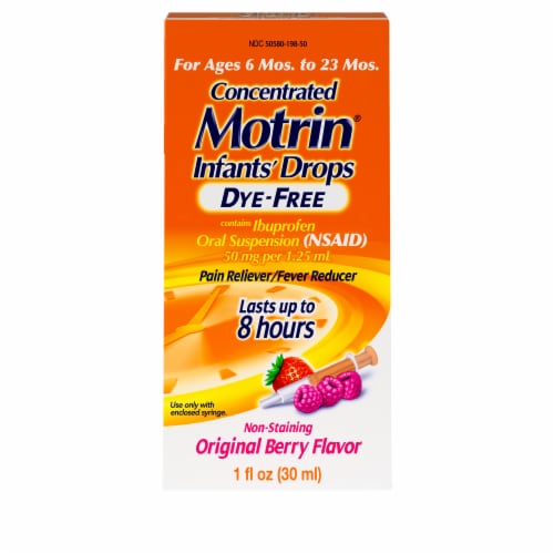 Motrin® Infants’ Original Berry Flavor Dye-Free Ibuprofen Drops Perspective: top