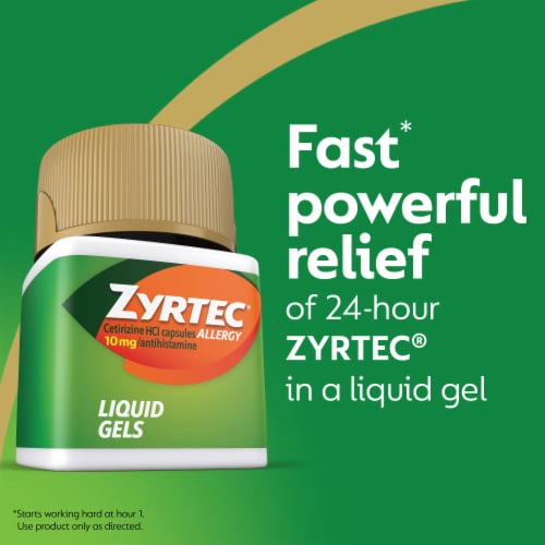 Zyrtec 24 Hour Allergy Liquid Gels Perspective: top