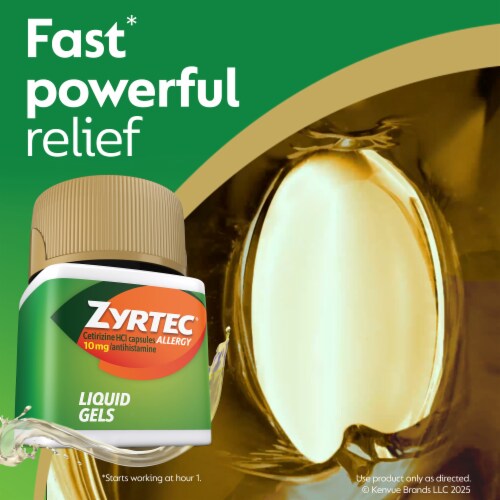 Zyrtec 24 Hour Allergy Relief Antihistamine Capsules Perspective: top