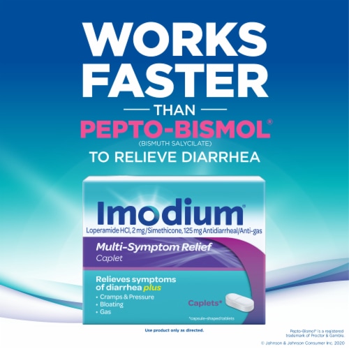 Imodium Multi-Symptom Relief Anti-Diarrheal Medicine Caplets Perspective: top