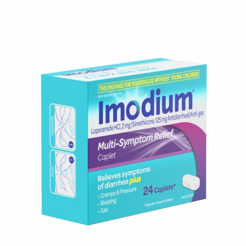 Imodium Multi-Symptom Relief Anti-Diarrheal Easier To Open Caplets Perspective: top