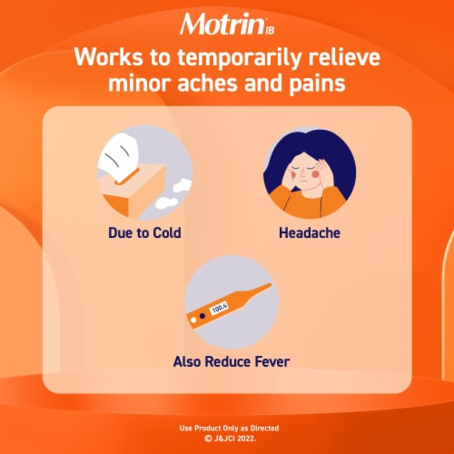 Motrin IB, Fast-Acting IBuprofen 200Mg For Pain & Fever Relief Perspective: top