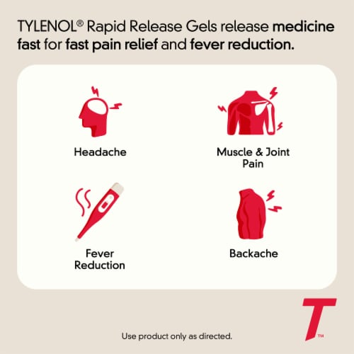 Tylenol Extra Strength 500 Mg Acetaminophen Rapid Release Gels Perspective: top