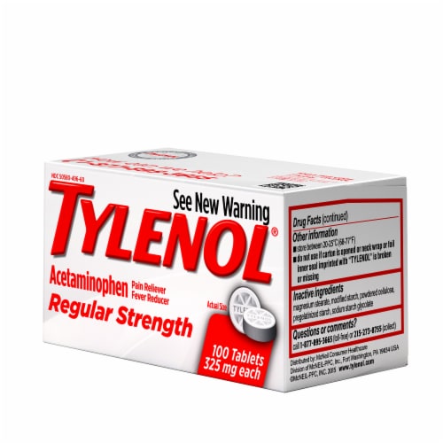 Tylenol Regular Strength Tablets With 325 Mg Acetaminophen Perspective: top