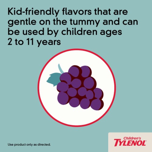 Children's Tylenol Chewables With 160 Mg Acetaminophen Grape Perspective: top