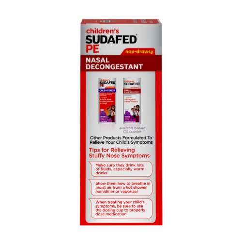 Children's Sudafed PE Nasal Decongestant, Berry Liquid, 4 Fl Oz Perspective: top