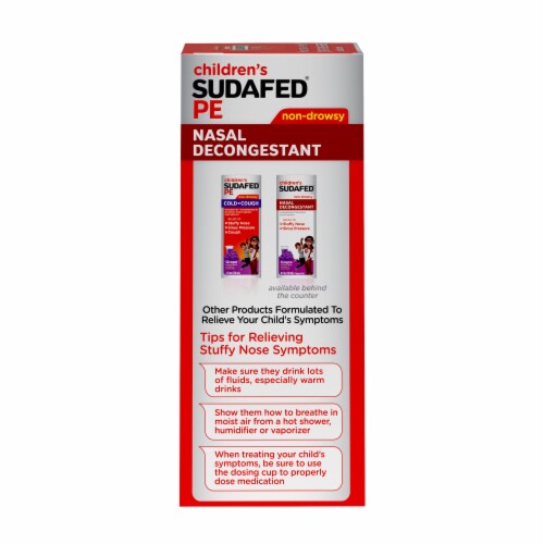 Children's Sudafed PE Nasal Decongestant, Berry Liquid, 4 Fl Oz Perspective: top
