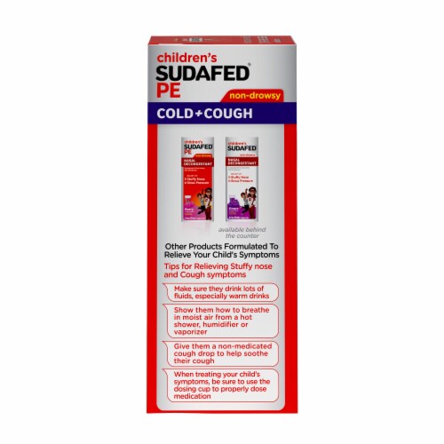 Children's Sudafed PE Cold+Cough Grape Flavor Liquid, 4 Fl Oz Perspective: top