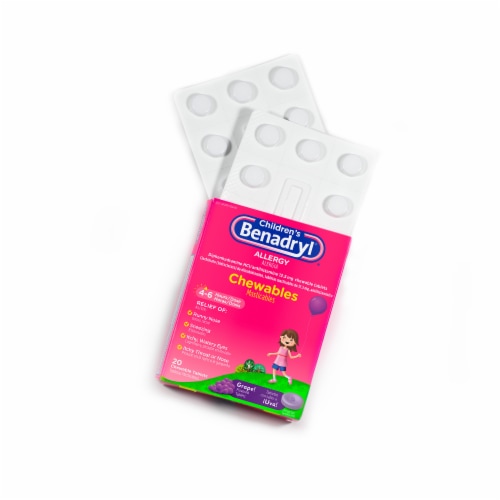Children's Benadryl Allergy Grape Chewable Tablets Perspective: top