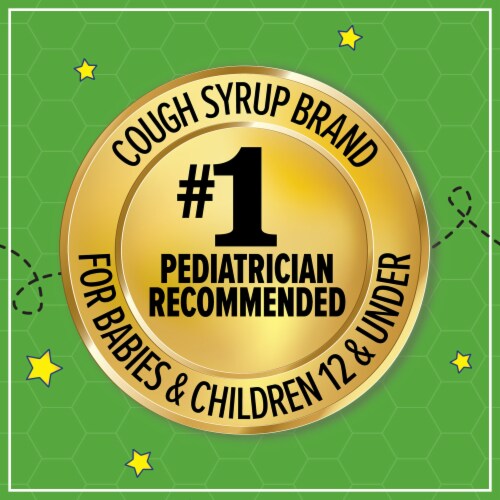 Zarbee's Children’s Nighttime Cough Syrup + Mucus Dark Honey Ivy Leaf Extract Chamomile Berry Liquid Perspective: top