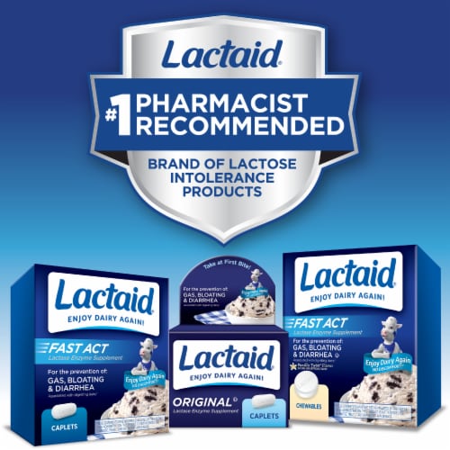 Lactaid Fast Act Lactose Relief Vanilla Chewables Perspective: top