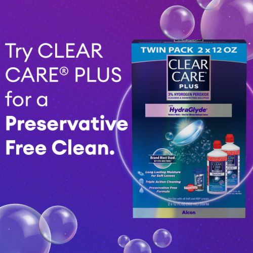 Clear Care® Plus with HydraGlyde Contact Lens Solution Perspective: top