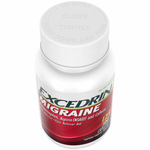 Excedrin Migraine Pain Reliever Aid Caplets Perspective: top
