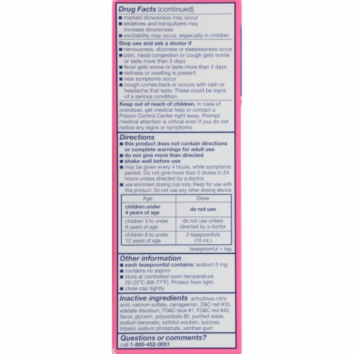 Triaminic Children's Grape Flavored Multi-Symptom Fever & Cold Liquid Medicine Perspective: top