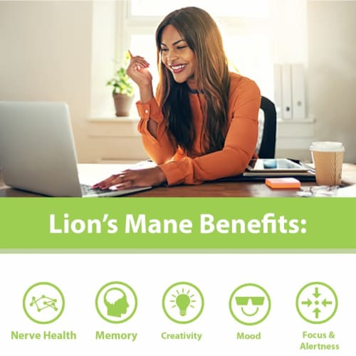 Real Lions Mane Mushroom Powder (25 Servings) | Gluten-Free, Vegan, Organic Vegan| 50g Perspective: top