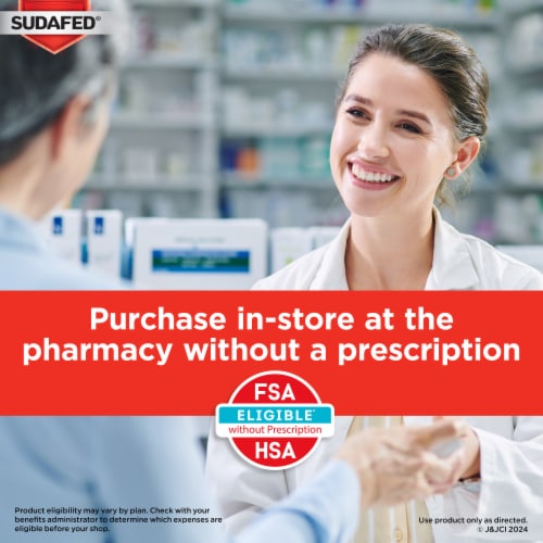 Sudafed Maximum Strength 12 HR Sinus Decongestant, Non-Drowsy Perspective: top