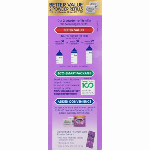 Enfamil Premium Gentlease Infant Formula Powder Pouches 2 Count Perspective: top