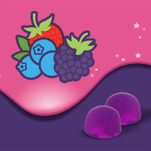Pepto-Bismol PM Regular Strength Multi-Symptom Antacid Wild Berry Gummies Perspective: top