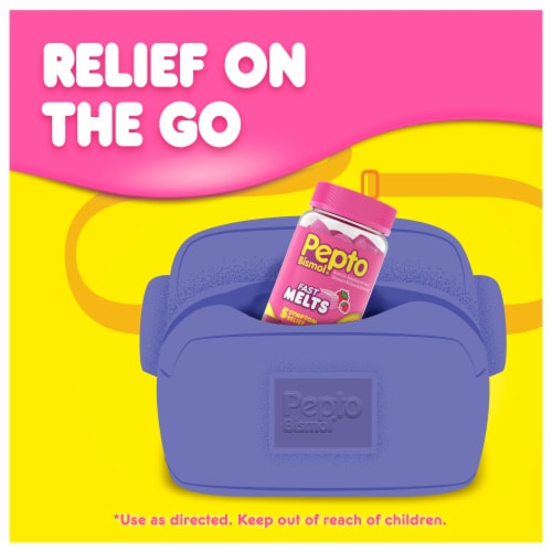 Pepto Bismol® Fast Melts 5 Symptom Relief Chewable Tablets Perspective: top
