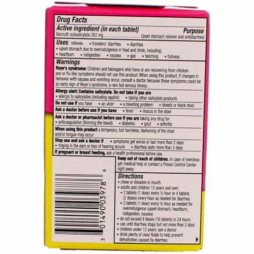 Pepto Bismol Cherry Chewables Tablets, Fast Stomach Relief, 30 ct Perspective: top