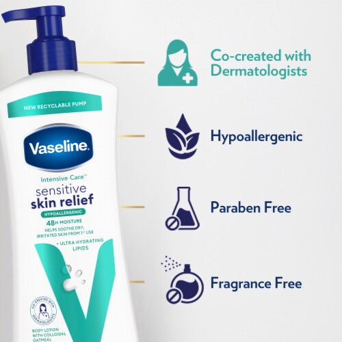 Vaseline Intensive Care™ Body Lotion Sensitive Skin Relief Perspective: top