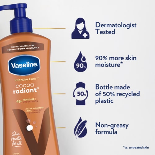 Vaseline Intensive Care Body Lotion Cocoa Radiant 20.3 oz Perspective: top