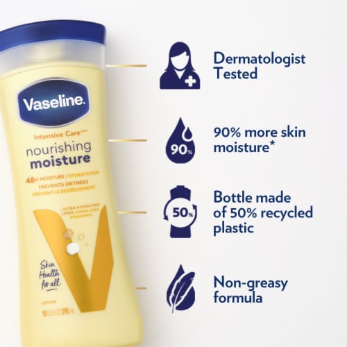 Vaseline Intensive Care Body Lotion Nourishing Moisture for Dry Skin with Ultra-Hydrating Lipids Perspective: top