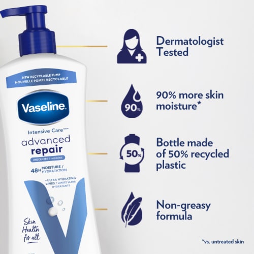Vaseline Intensive Care™ Body Lotion Advanced Repair Unscented Perspective: top