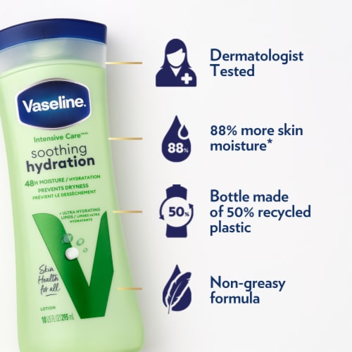 Vaseline Intensive Care Soothing Hydration Hand and Body Lotion Perspective: top
