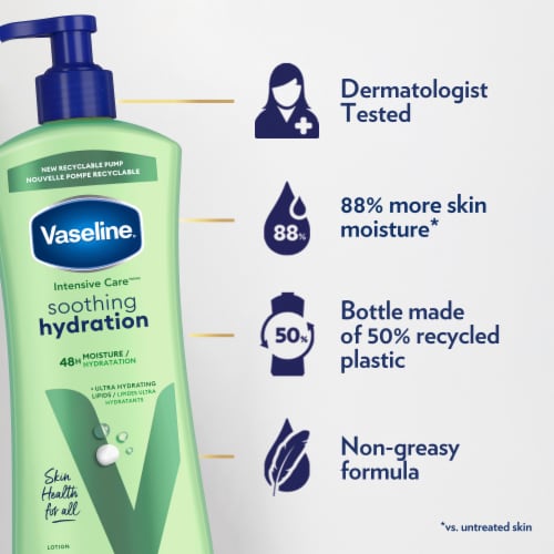 Vaseline Intensive Care body lotion soothing hydration 20.3 oz Perspective: top