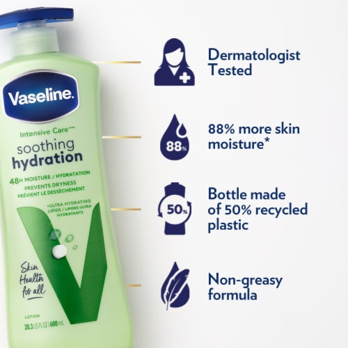 Vaseline Intensive Care body lotion soothing hydration 20.3 oz Perspective: top