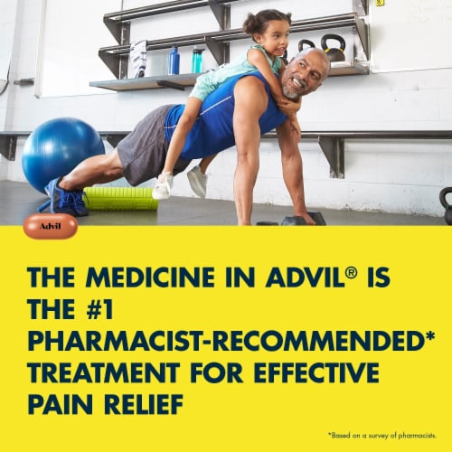 Advil Pain Reliever and Fever Reducer, Ibuprofen 200mg for Pain Relief Perspective: top