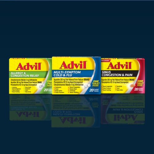 Advil Sinus Congestion and Pain Reliever with Sinus Relief Ibuprofen Perspective: top