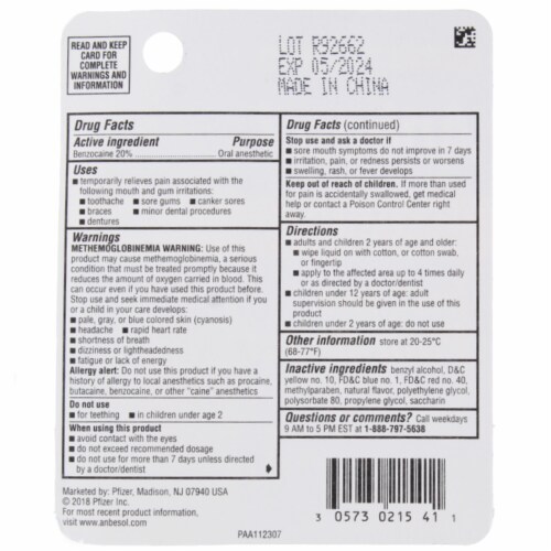 Anbesol® Maximum Strength Instant Pain Relief Liquid Perspective: top