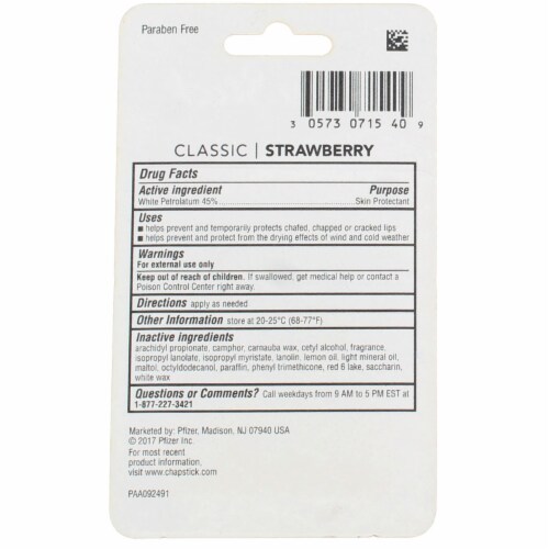 Chapstick® Classic Strawberry Skin Protectant Perspective: top