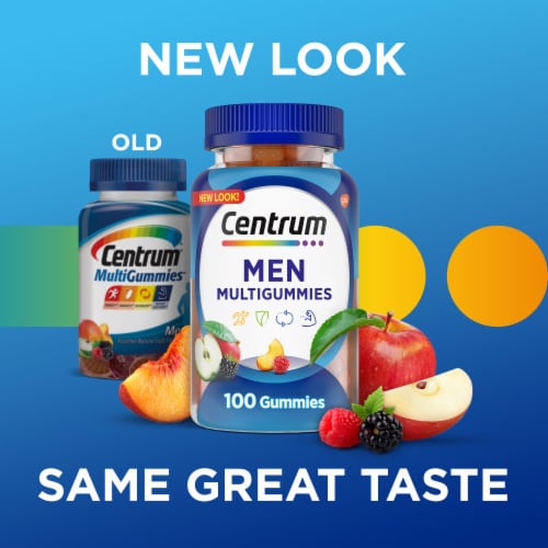 Centrum Multivitamin and Multimineral for Men with Selenium Antioxidants Fruit Flavor Gummies Perspective: top