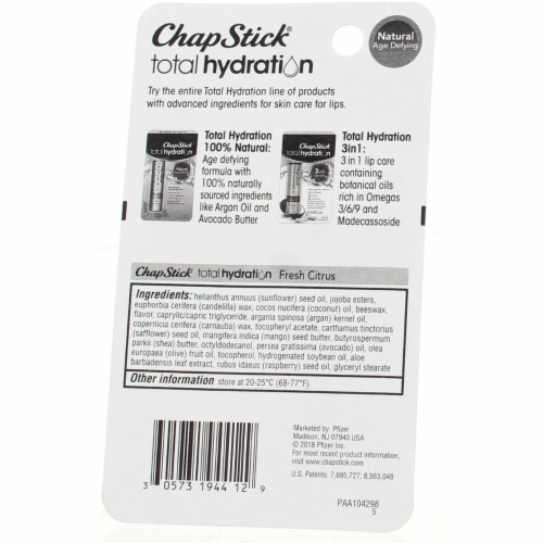 Chapstick Total Hydration Fresh Citrus Lip Balm Perspective: top