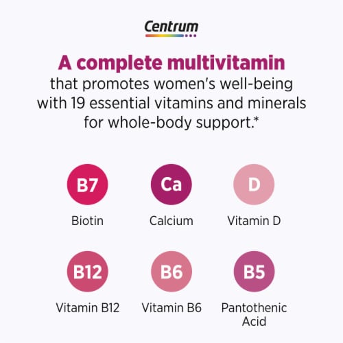 Centrum Complete Multivitamin Supplement + Hot Flash Support Menopause Support Tablets Perspective: top